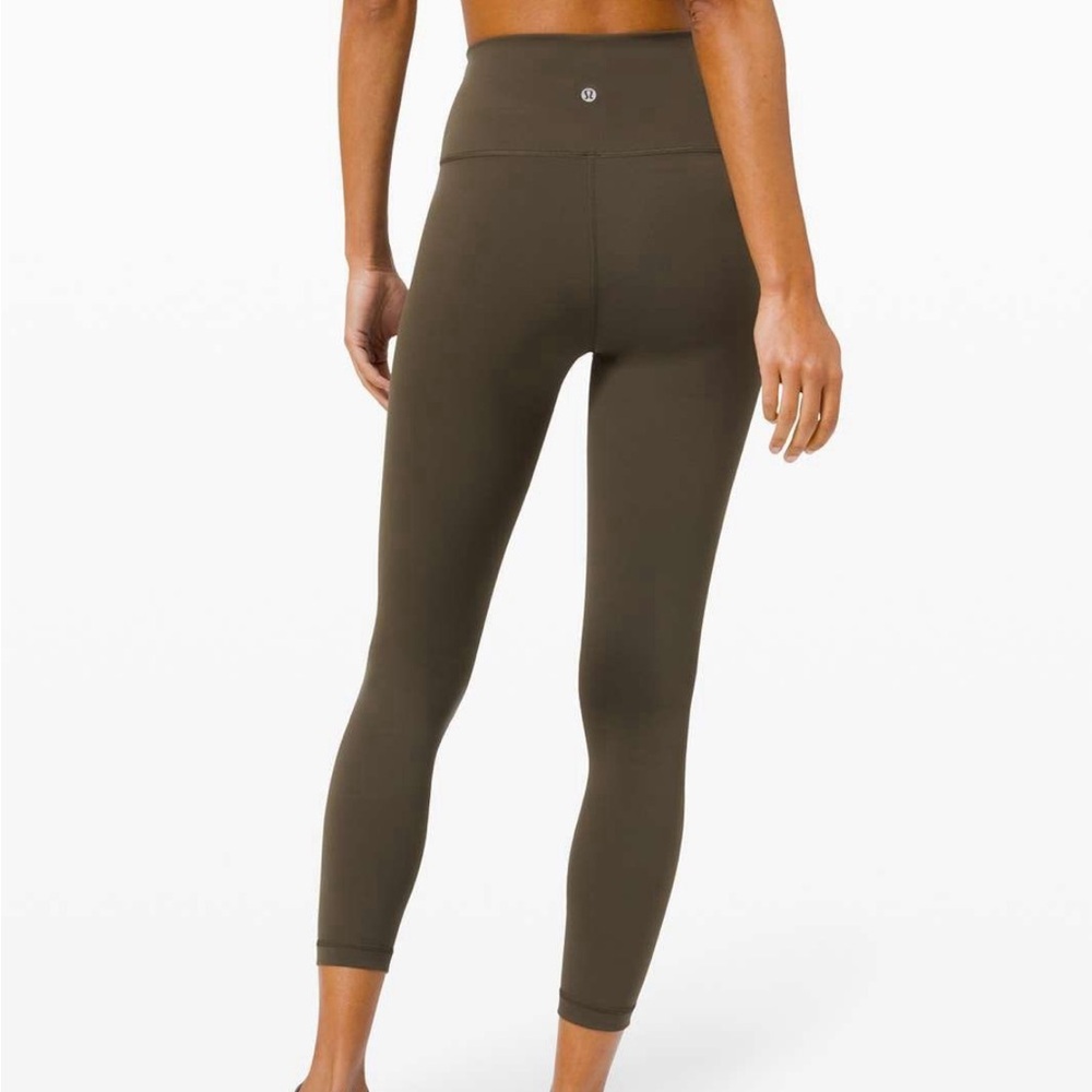 Lululemon Wunder Under Train Olive Green High-Waisted Leggings
